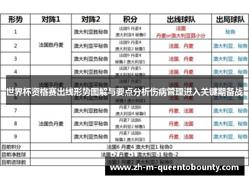 世界杯资格赛出线形势图解与要点分析伤病管理进入关键期备战 世界杯资格赛出线形势图解与要点分析伤病管理进入关键期备战